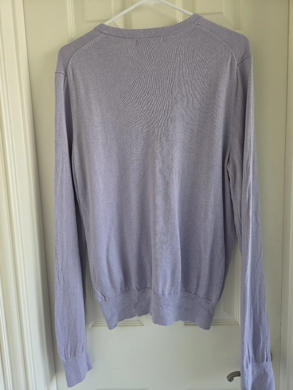 Banana Republic‎ Luxury Blend V-Neck Sweater Lavender Purple Cotton Cashmere M